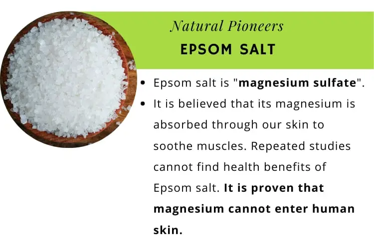 Natural Pioneers How much bath salt do I use Magnesium in Epsom salt cannot enter human skin